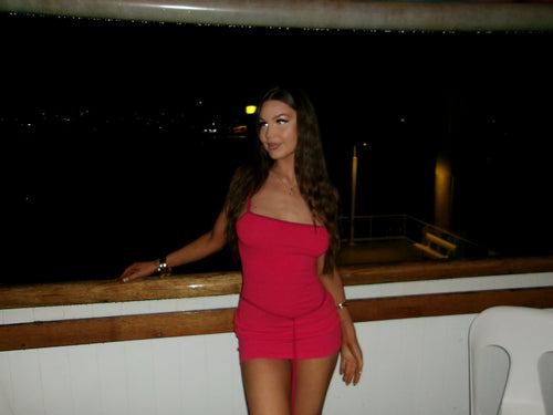 belle mini dress - cherry