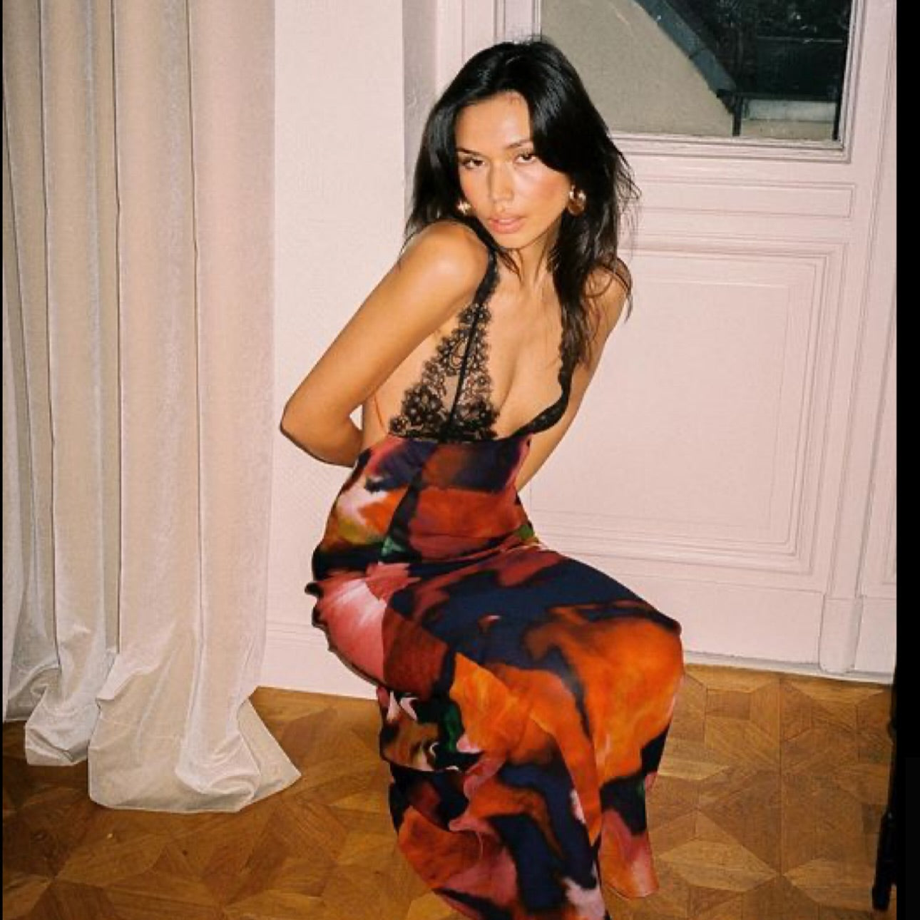 Paola floral slip dress