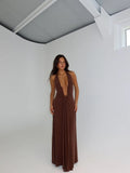 Jennifer Cupro maxi dress - cedar brown