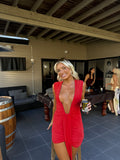 Jennifer Cupro mini dress - red